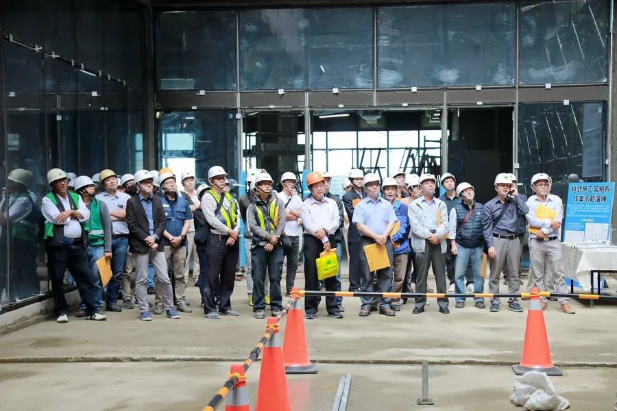 圖片說明：框式施工架組拆作業示範演練(瑞樺企業)。