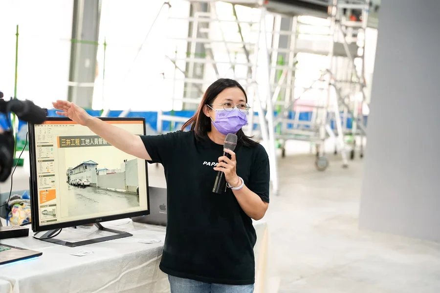 圖片說明：工地人臉辨識管制含偵測個人防護具(研勤)。